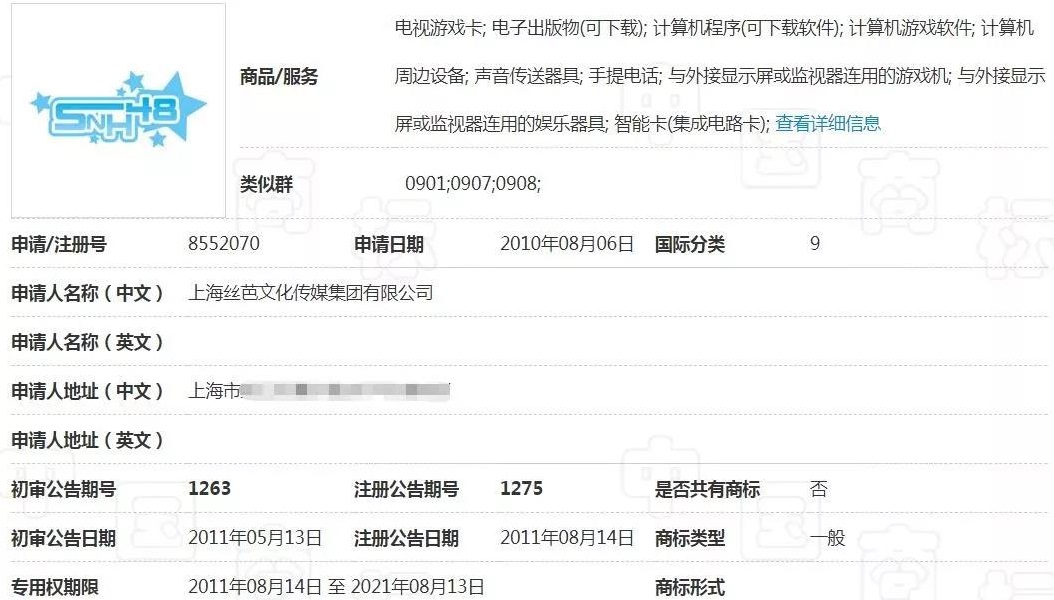 經(jīng)紀(jì)公司擁有商標(biāo)上千件，卻唯獨(dú)漏了這件“SNH48”！