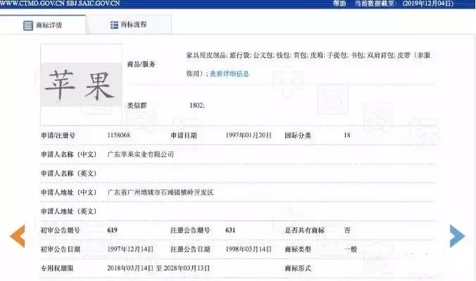 廣東蘋果實業(yè)注冊商標