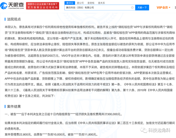 騰訊“微粒貸”商標(biāo)被侵權(quán)